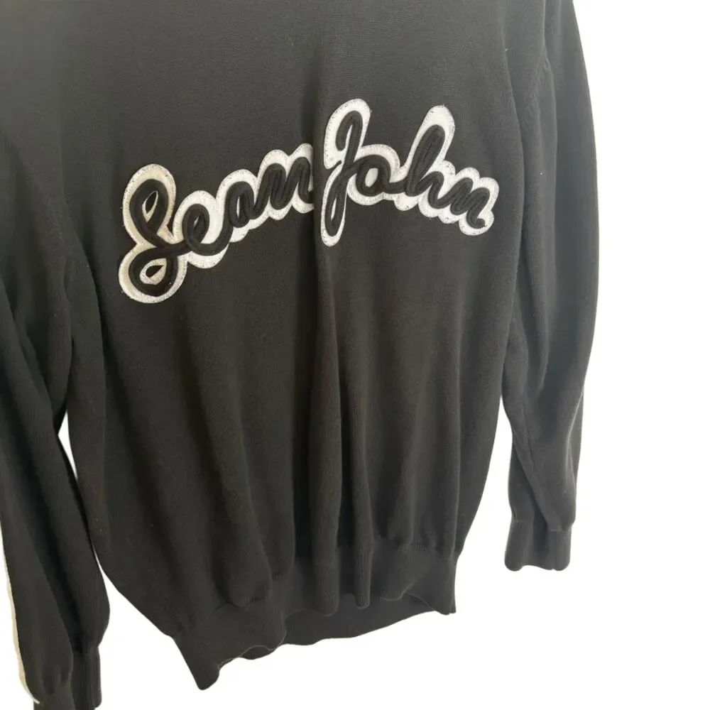 Sean John Black Graphic Sweater Men's XL Cotton